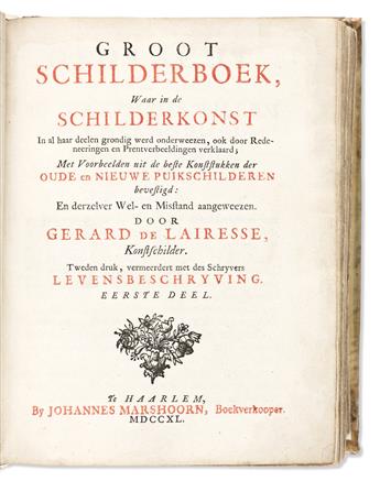 Lairesse, Gerard de (1641-1711) Groot Schilderboek, waar in de Schilderkonst.